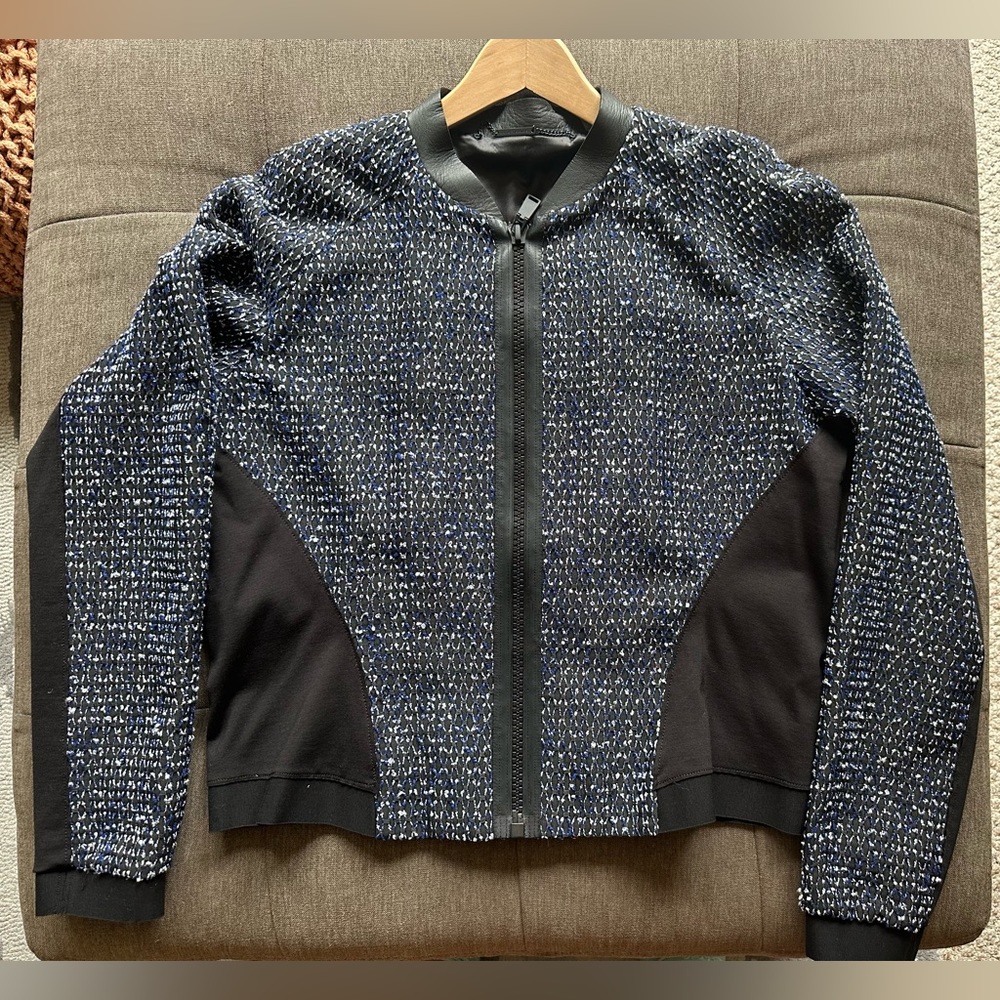 Elie Tahari leather trimmed jacket XL